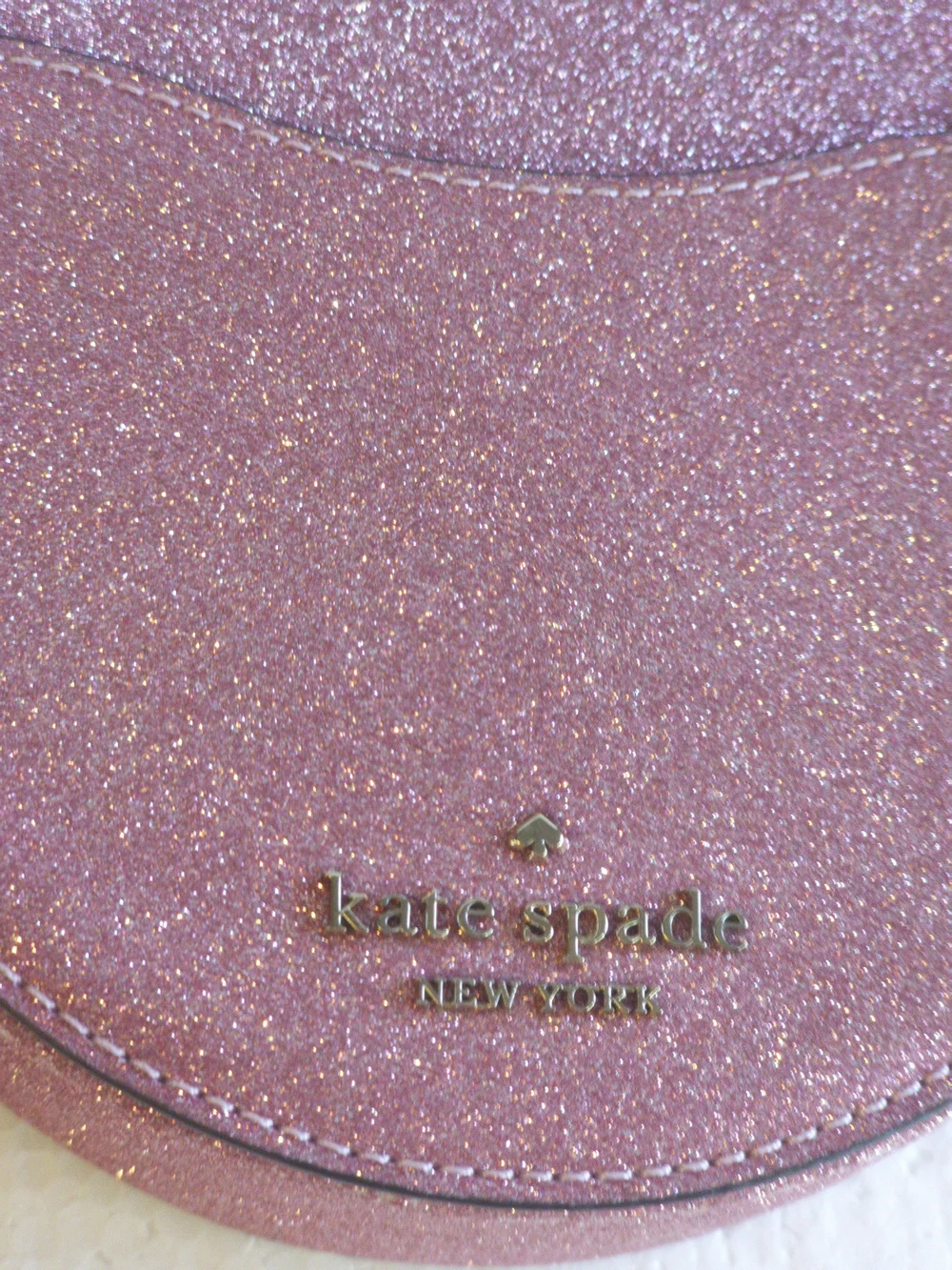 kate spade Pink Glitter Round Wristlet with Strawberry Charm